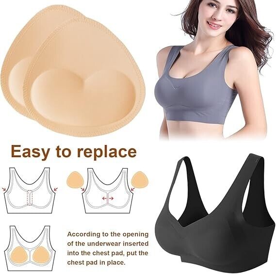TopBine Bra Pads Inserts Women's Sports Cups Inserts Bra Replacement Inserts Bra