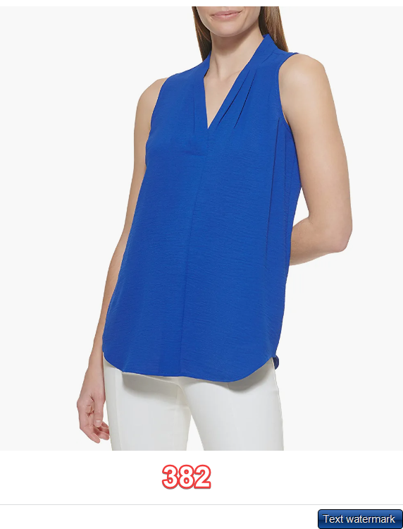 Calvin Klein Ck Women's Blouse V Neck Klein Blue Large