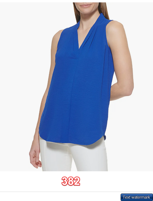 Calvin Klein Ck Women's Blouse V Neck Klein Blue Large