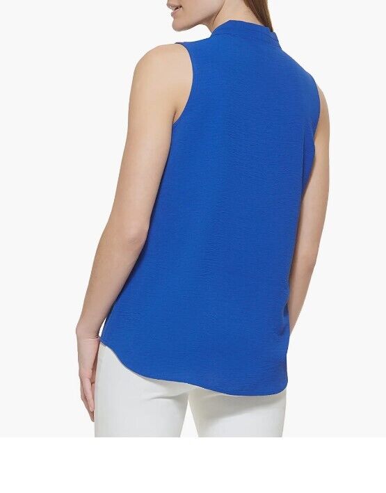 Calvin Klein Ck Women's Blouse V Neck Klein Blue Large