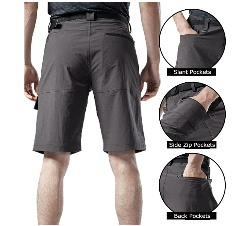 Vcansion Men's Outdoor Hiking Shorts Quick Dry Travel Cargo Shorts Tactical 36