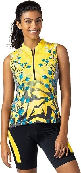 Terry Cycling Jersey Women's Breakaway Mesh Sleeveless Bicycle Tank Top, 2X
