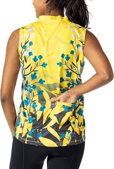 Terry Cycling Jersey Women's Breakaway Mesh Sleeveless Bicycle Tank Top, 2X