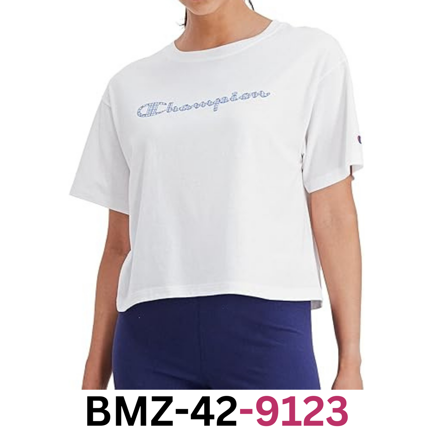 Champion Women's Cropped Graphic Tee, White-586414, Large