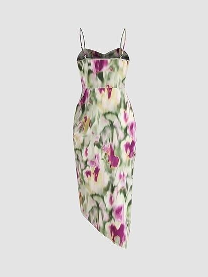 CIDER Illusion Ruched Midi Dress: Multicolor, XL