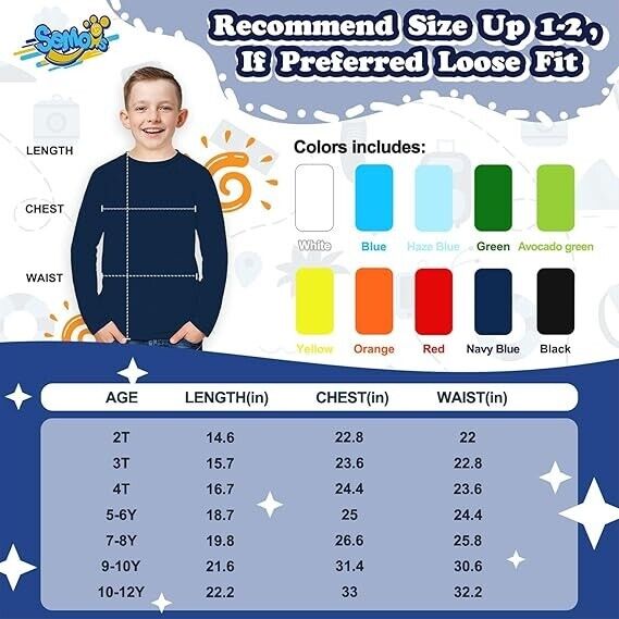 Boys Swim Shirt Rash Guard Long Sleeve Kids Toddler Rashguard Water Shirt 5-6 Yr
