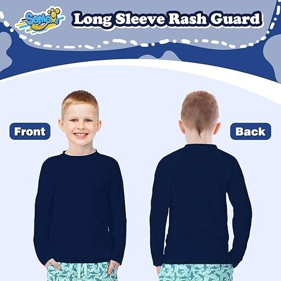 Boys Swim Shirt Rash Guard Long Sleeve Kids Toddler Rashguard Water Shirt 5-6 Yr