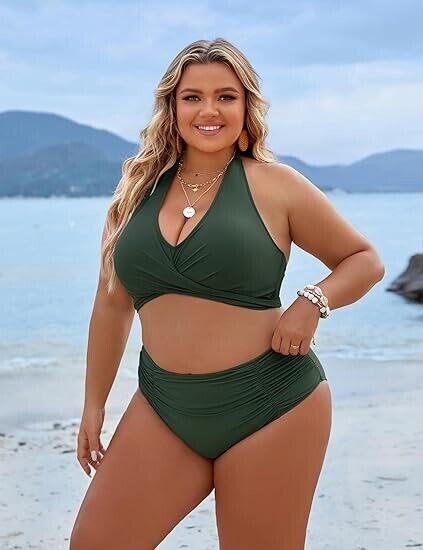 Blooming Jelly Women Tummy Control Bathing Suit Push Up High Waisted Bikiniset M
