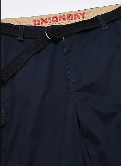 UNIONBAY Men's Survivor Belted Cargo Short, True Navy, 50