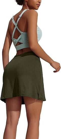 Ekouaer Women's Golf Tennis Skirt - Pockets High Waist Active Athletic Skort, M