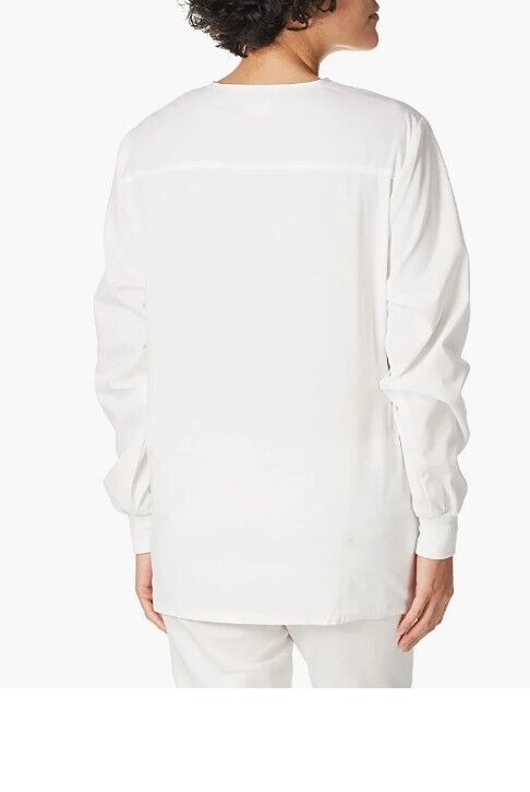 Dickies EDS Signature Women Warm Up Scrubs Jacket Snap Front 86306 White Large