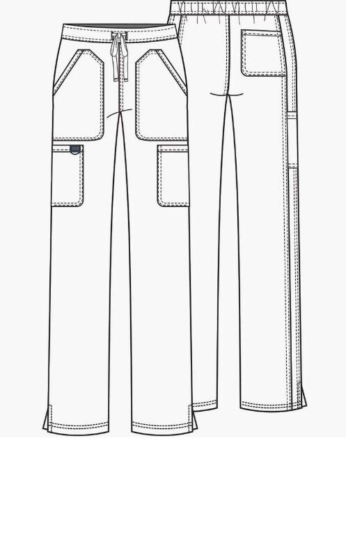 Cherokee Women Scrubs Pant Mid Rise Moderate Flare Drawstring WW120 LT