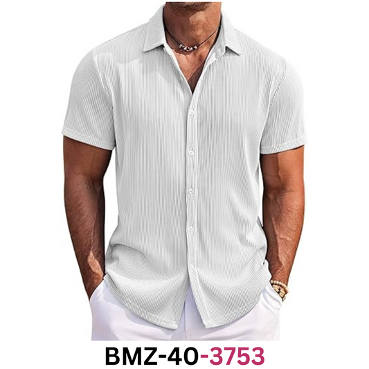 COOFANDY Men Short Sleeve Button Up Shirt Big & Tall Summer Beach Linen Shirt, L