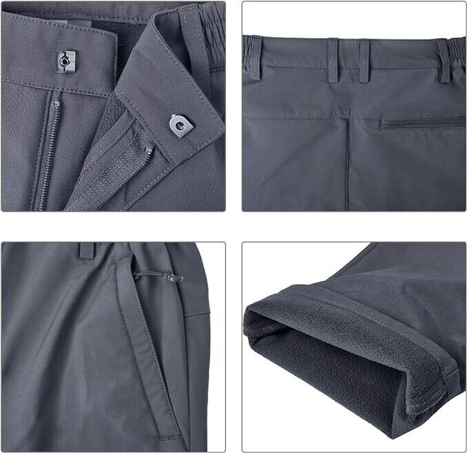 CAMELSPORTS Women Winter Outdoor Waterproof Fleece Lined Warm Ski Pants Gray XXL