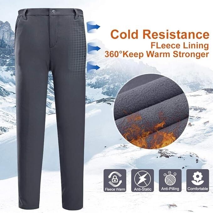 CAMELSPORTS Women Winter Outdoor Waterproof Fleece Lined Warm Ski Pants Gray XXL