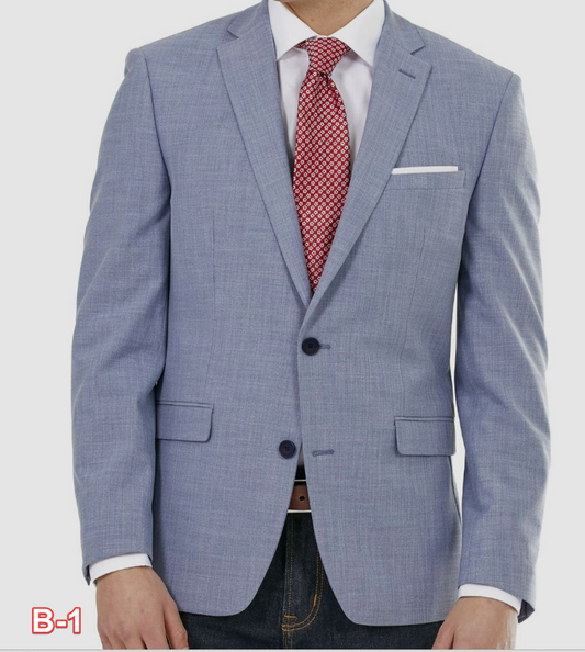 $295 Bar III Men's Blue Solid Slim-Fit Blazer Sport Coat Suit Jacket Size 40S