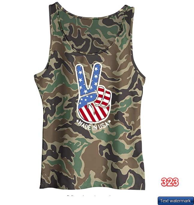 AllBirthDayGift Camo American Flag Tank Top 4th of July Shirt Military T-Shirt M