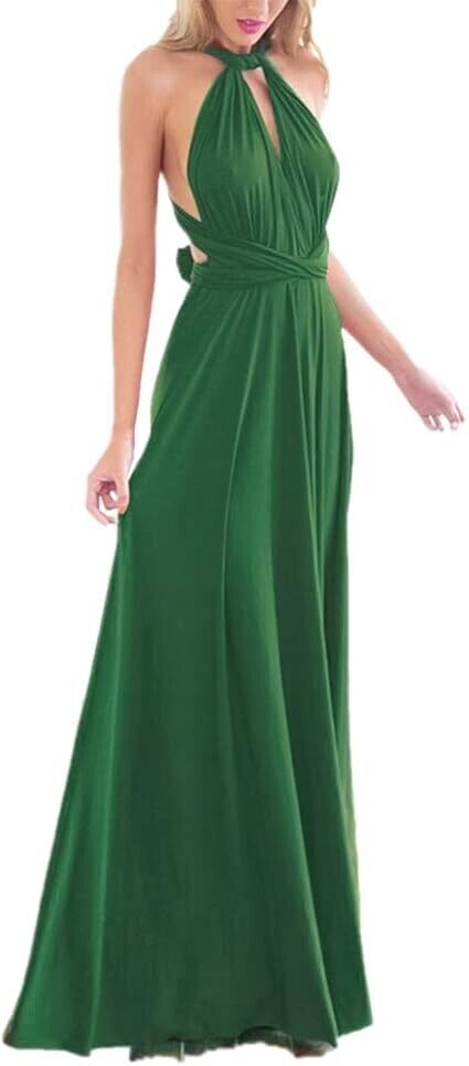 Women Transformer Evening Long Prom Dress Multi-Way Wrap Convertible Maxi Gown L