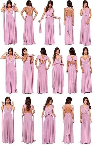 Women Transformer Evening Long Prom Dress Multi-Way Wrap Convertible Maxi Gown L