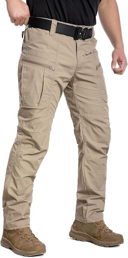 CARWORNIC Men's Rip-Stop Tactical Lightweight Water Resistant Work Pants, 38x34