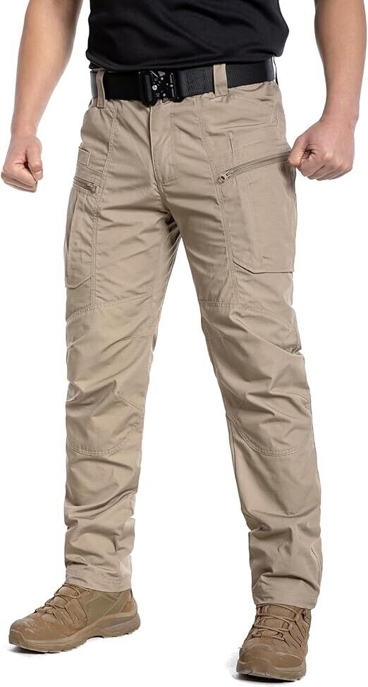 CARWORNIC Men's Rip-Stop Tactical Lightweight Water Resistant Work Pants, 38x34