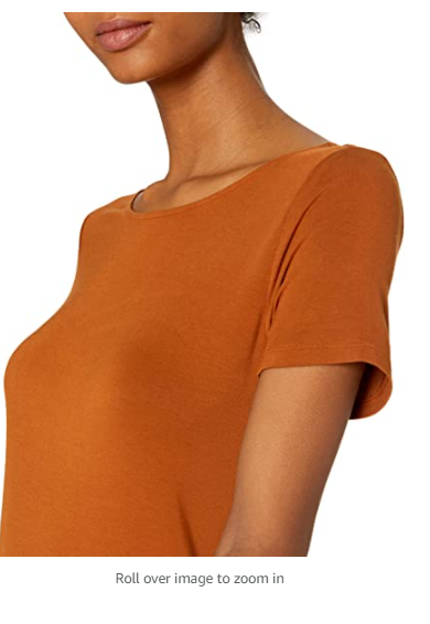 Daily Ritual Women's Jersey Standard-Fit Ballet-Back T-Shirt Dress Caramel Small
