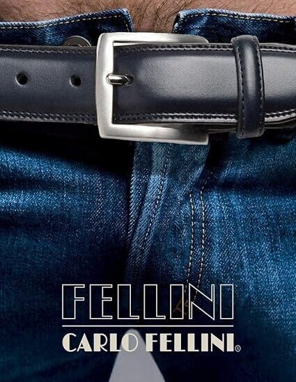 Carlo Fellini Belts- Men's Dress Belt- Hand Made 100% Full Grain Leather Belt, L