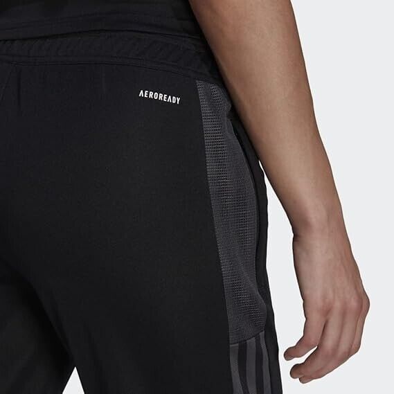 adidas Women's Tiro 21 Track Pants, Black/Dark Grey Heather, Small