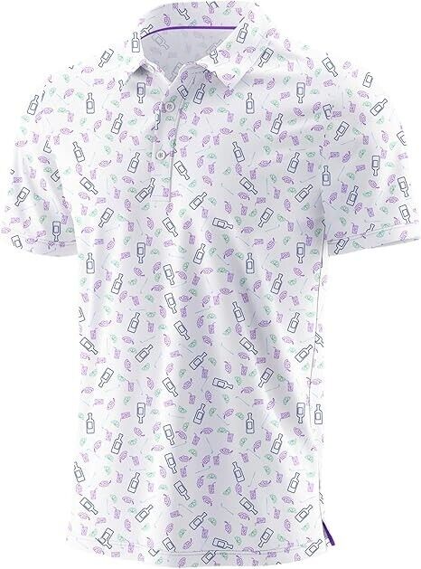 Askdeer Men's Golf Polo Shirts Short Sleeve Performance Dry Fit Polo Shirt Small