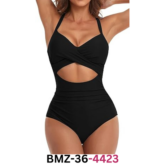 Eomenie Women 1 Piece Swimsuit Tummy Control Cutout High Waisted Bathing Suit, L