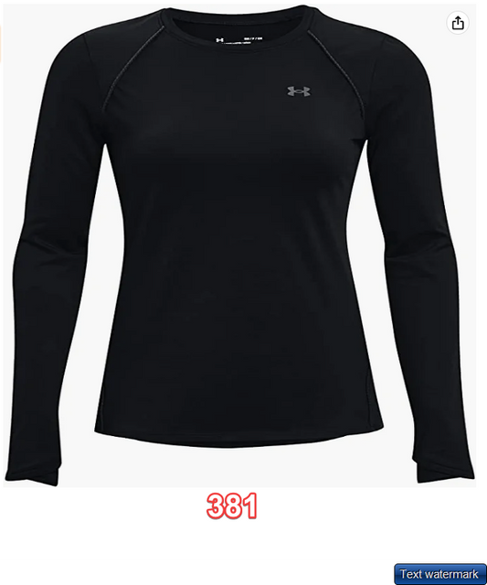 Under Armour Women's Cozy Crew Long Sleeve Crew Neck T-Shirt , Black /Grey M