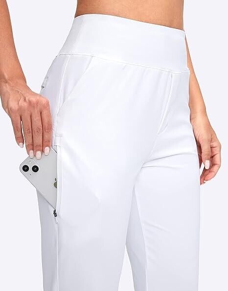 YYV Women Golf Pants Stretch Work Ankle Pants High Waist Dress Pants- Pockets, S