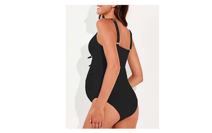 Summer Mae Maternity One Piece Swimsuit Scalloped Cutout Pregnancy Bathingm, 14