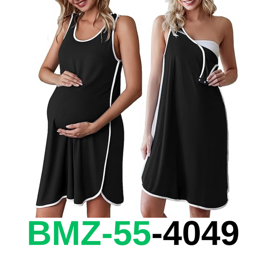 Ekouaer Labor and Delivery Gown for Hospital 3 in 1 Nursing Dress Sleeveless, S