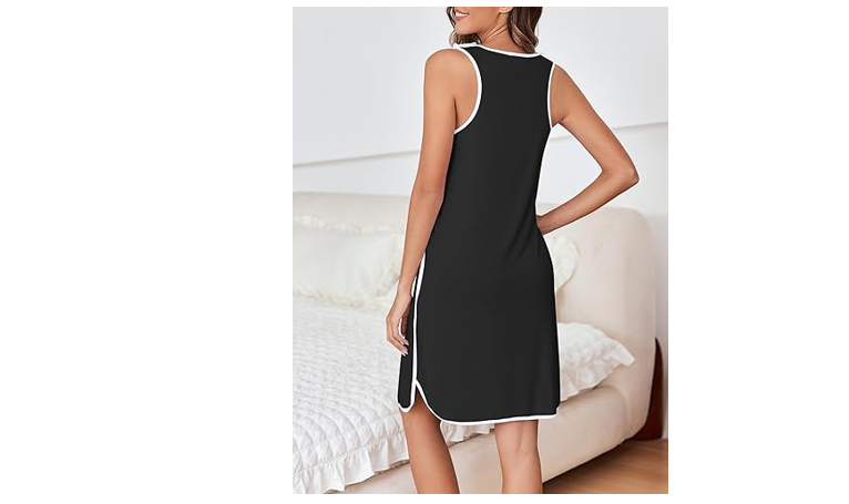 Ekouaer Labor and Delivery Gown for Hospital 3 in 1 Nursing Dress Sleeveless, S