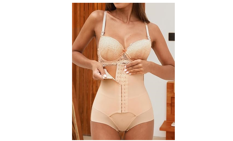 CUPSHE Womens Waist Trainer Tummy Control Body Shapewear Nude, M