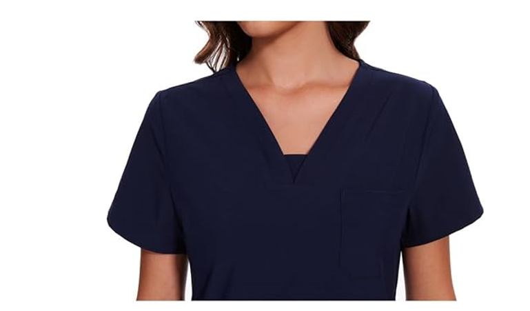 Dagacci Medical Uniform Womens and Mens Scrub Set Unisex Medical Scrub Shirt, M