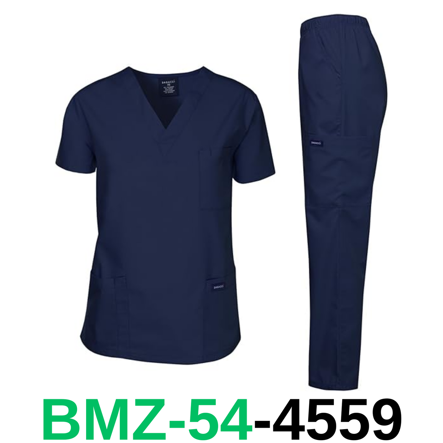 Dagacci Medical Uniform Womens and Mens Scrub Set Unisex Medical Scrub Shirt, M