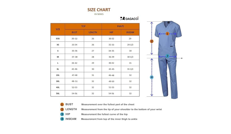 Dagacci Medical Uniform Womens and Mens Scrub Set Unisex Medical Scrub Shirt, M