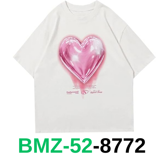 Vamtac Oversized Graphic Tees Vintage Love Balloon Printed Casual Streetwear,Y2k