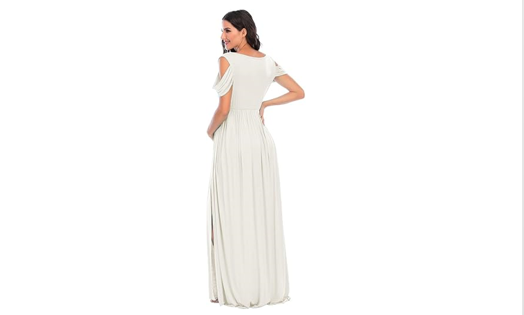 ZIUMUDY Maternity Off Shoulder V Neck Wraped Photography Photoshoot Dress,  S
