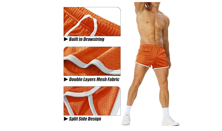 AIMPACT Mens Mesh Athletic Running Short Shorts Retro 3 Inch 70s 80s Outfits, M