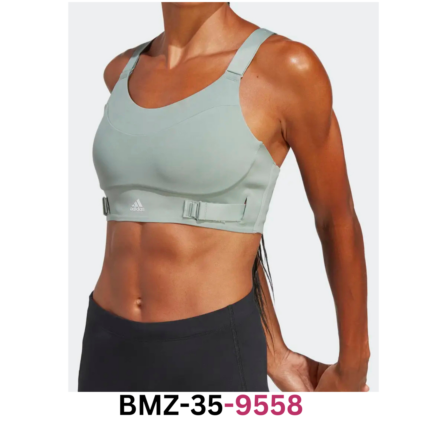 adidas Women's FastImpact Luxe Run High-Support Bra, Silver Green, X-Small