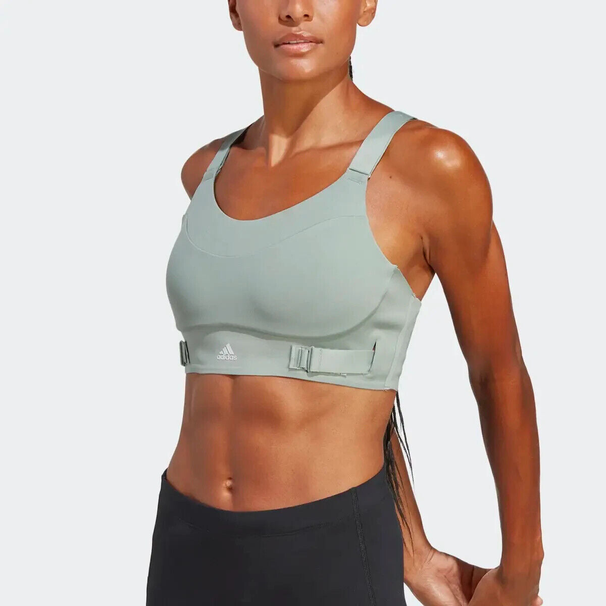 adidas Women's FastImpact Luxe Run High-Support Bra, Silver Green, X-Small
