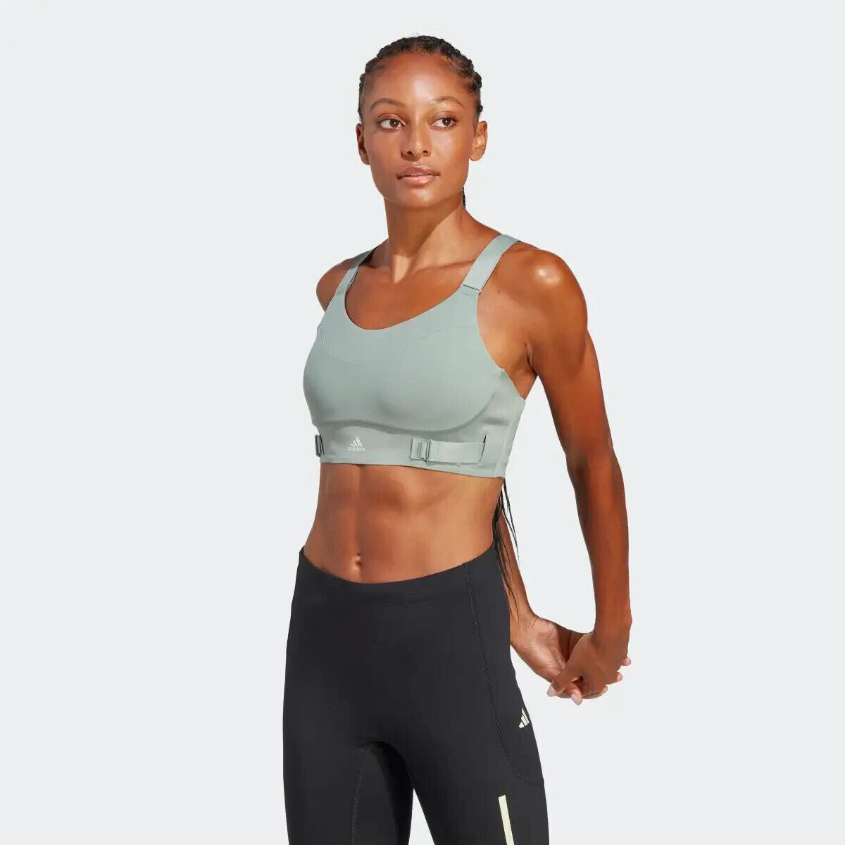 adidas Women's FastImpact Luxe Run High-Support Bra, Silver Green, X-Small