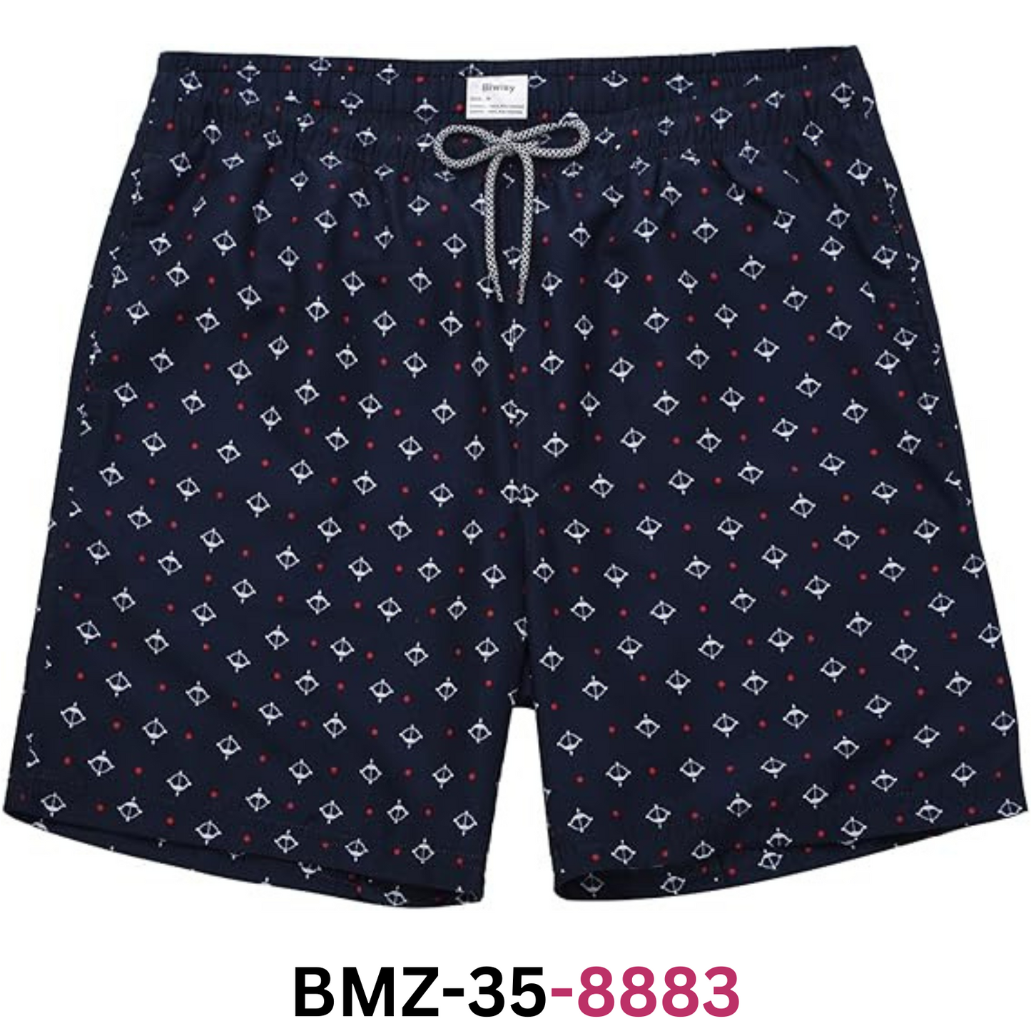 Biwisy Men's Swim Trunks Quick Dry with Mesh Lining Beach Shorts Bathing Suit, M