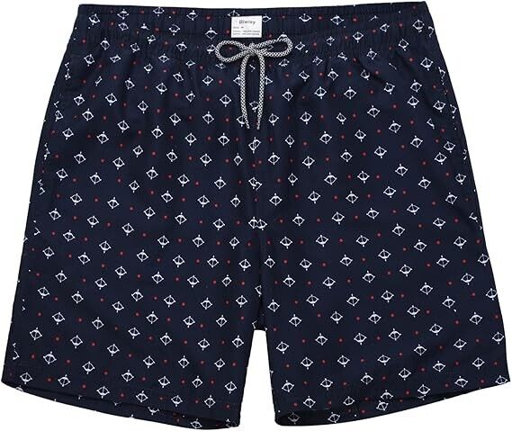 Biwisy Men's Swim Trunks Quick Dry with Mesh Lining Beach Shorts Bathing Suit, M