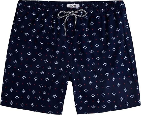 Biwisy Men's Swim Trunks Quick Dry with Mesh Lining Beach Shorts Bathing Suit, M
