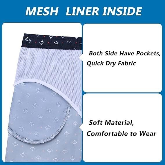 Biwisy Men's Swim Trunks Quick Dry with Mesh Lining Beach Shorts Bathing Suit, M