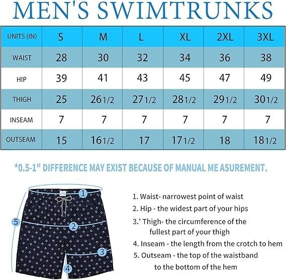 Biwisy Men's Swim Trunks Quick Dry with Mesh Lining Beach Shorts Bathing Suit, M